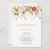 水彩花卉 毕业典礼早午餐 婴儿洗礼会 招待状 (正面)