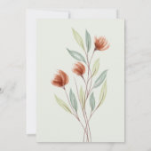 水彩花卉 淡绿色 招待状 (裏面)