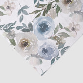 水彩花卉-淡蓝色花卉领带束口 薄葉紙 (詳細)