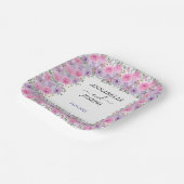 水彩花卉 现代植物婚礼 ペーパープレート (傾斜あり)