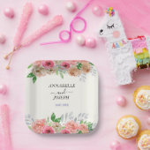 水彩花卉 现代植物婚礼 ペーパープレート (パーティー)