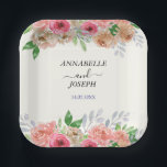 水彩花卉 现代植物婚礼 ペーパープレート<br><div class="desc">在你的特殊日子里添加一丝优雅，选用我们的‘粉色花卉 现代植物婚礼’系列。这个系列以柔和的粉色花卉和现代植物设计为特色，为你的婚礼装饰、邀请函和配饰带来清新而高雅的氛围。适合那些希望婚礼庆典既现代又浪漫的夫妇。</div>