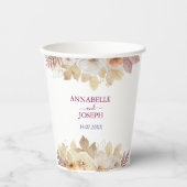 水彩花卉 现代植物婚礼 紙コップ (正面)