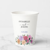 水彩花卉 现代植物婚礼 紙コップ (正面)