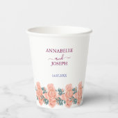 水彩花卉 现代植物婚礼 紙コップ (裏面)