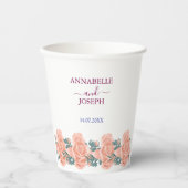 水彩花卉 现代植物婚礼 紙コップ (正面)