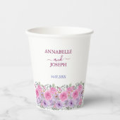 水彩花卉 现代植物婚礼 紙コップ (正面)