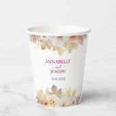 水彩花卉 现代植物婚礼 紙コップ (裏面)