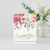 水彩花卉 现代风格 保存日期 案内ポストカード (スタンド正面)