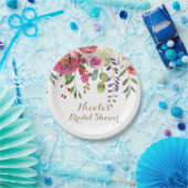 水彩花卉 现代 多彩婚礼 ペーパープレート (パーティー)