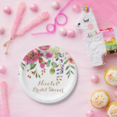 水彩花卉 现代 多彩婚礼 ペーパープレート (パーティー)