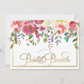 水彩花卉 现代 婚礼 午餐会 招待状 (正面)