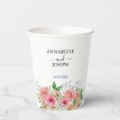 水彩花卉 現代植物婚礼 紙コップ (裏面)