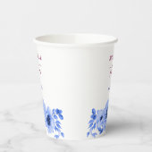 水彩花卉 現代植物婚礼 紙コップ (左)