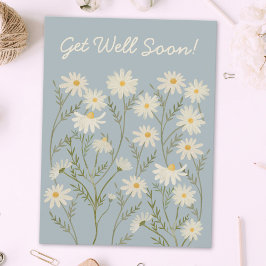 水彩花卉 白色雏菊 花市 ポストカード