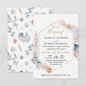 水彩花卉 秘密結婚 披露宴 招待案内 招待状 (正面/裏面)