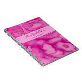 水彩花卉 粉色 可定制笔记本 ノートブック (右側)