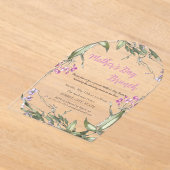 水彩花卉 粉色 母亲节早午餐 アクリル招待状 (レイダウン)