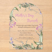 水彩花卉 粉色 母亲节早午餐 アクリル招待状 (正面)
