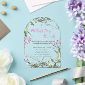 水彩花卉 粉色 母亲节早午餐 アクリル招待状 (インサイチュ (ウェディング))