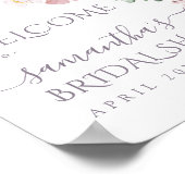 水彩花卉 紫色 春季 婚前小聚会 ポスター (角)