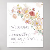 水彩花卉 紫色 春季 婚前小聚会 ポスター (正面)