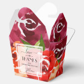 水彩花卉 红橙色酒红 フェイバーボックス (オープン)