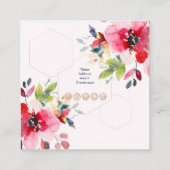 水彩花卉，红色渐变 スクエア名刺 (裏面)