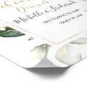 水彩花卉、葉の彩色 リハーサルディナーサイン ポスター (角)