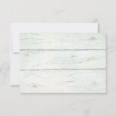 水彩花卉 蓝白绣球花 乡村木纹 招待状 (裏面)