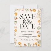 水彩花卉 象牙白 結婚式 Save the date セーブザデート (正面)