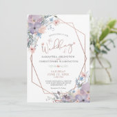 水彩花卉 野生花卉 几何 婚礼 招待状 (スタンド正面)