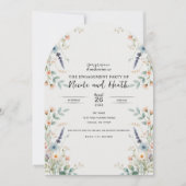 水彩花卉 野生花卉 春季订婚庆祝 招待状 (正面)