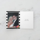 水彩花卉 黑白婚礼感谢卡 サンキューカード (内部)