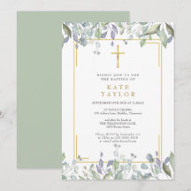 水彩花卉 Baptism 誕生記念