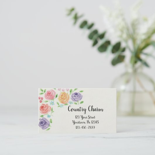 水彩花名刺 名刺 (スタンド正面)