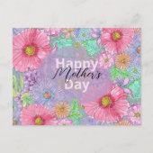 水彩花園の花 植物の母の日 ポストカード (正面)