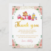 水彩花園ガーデンティーパーティー感謝カード 招待状 (正面)