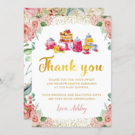水彩花園ガーデンティーパーティー感謝カード 招待状