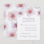 水彩花園モダン結婚式返信カード 出欠カード (正面/裏面)