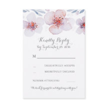 水彩花園モダン結婚式返信カード