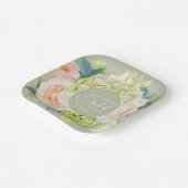 水彩花園花卉 婚前シャワー ペーパープレート (傾斜あり)