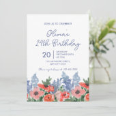 水彩花園　誕生日パーティーご招待 招待状 (スタンド正面)