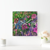 水彩花壇 スクエア壁時計 (ホーム)