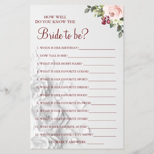 水彩花嫁のゲームカードを知ってるか チラシ (正面)