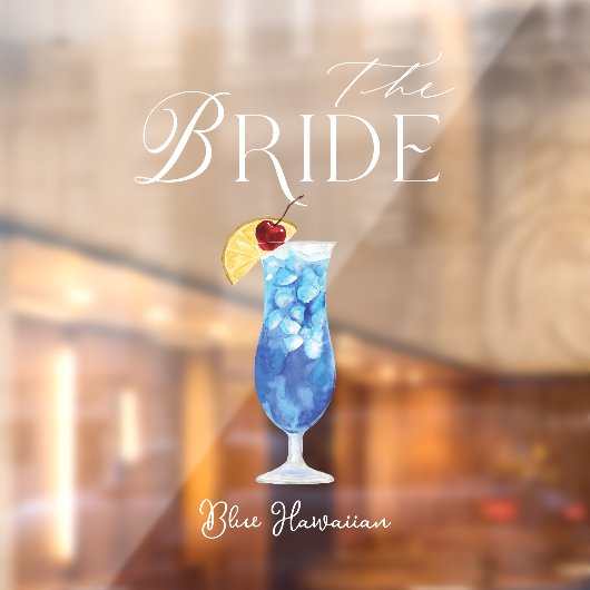 水彩花嫁カクテル結婚のバー標識しがみつく ウィンドウサイン (シート2)