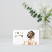 水彩花嫁ブライダルヘアスタイリスト結婚ズプロ 名刺 (スタンド正面)