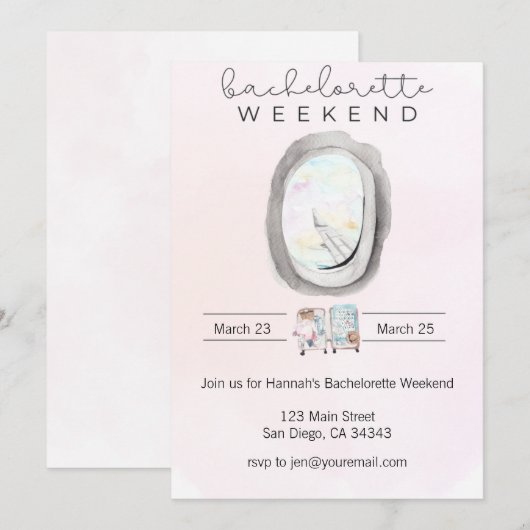 水彩花嫁独前夜祭 招待状 (正面/裏面)