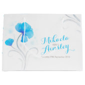 水彩花嫁結婚がブルーネーム抱き枕 ラージペーパーバッグ (正面)