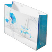 水彩花嫁結婚がブルーネーム抱き枕 ラージペーパーバッグ (正面アングル)